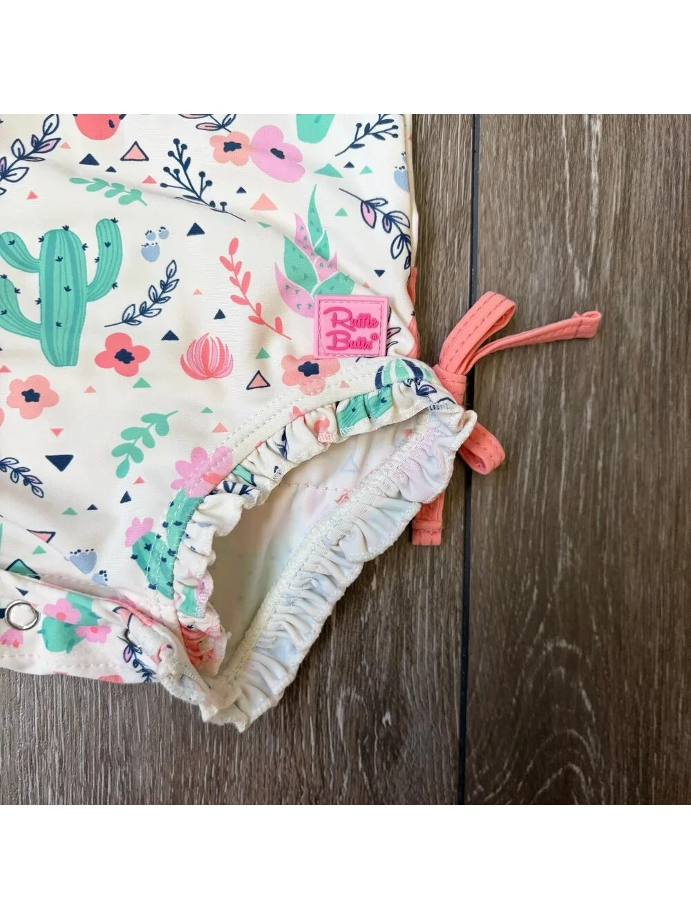 Rufflebutts Desert Blossoms Rash Guard Swimsuit